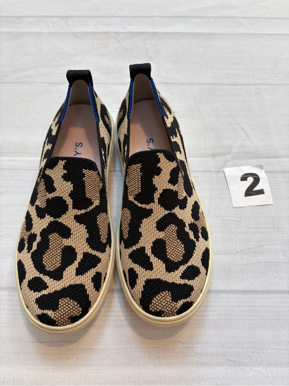 Rothy's Kids Slip-On Sneakers in Black and Tan Leopard